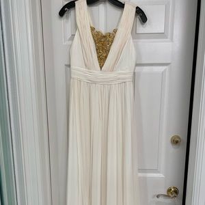 Marchesa Notte long silk chiffon formal dress